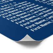 素朴ひまわりネイビー結婚ブルーの座席表 ポスター (角)