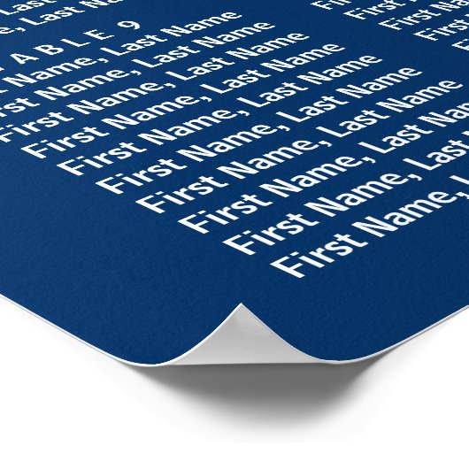 素朴ひまわりネイビー結婚ブルーの座席表 ポスター (角)