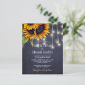 素朴ひまわりネイビーchalkboard結婚式の招待 (スタンド正面)