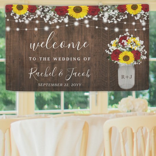 素朴ひまわりバラジャールストリングライト結婚ズ 横断幕