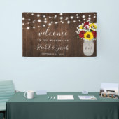 素朴ひまわりバラジャールストリングライト結婚ズ 横断幕 (トレードショー)