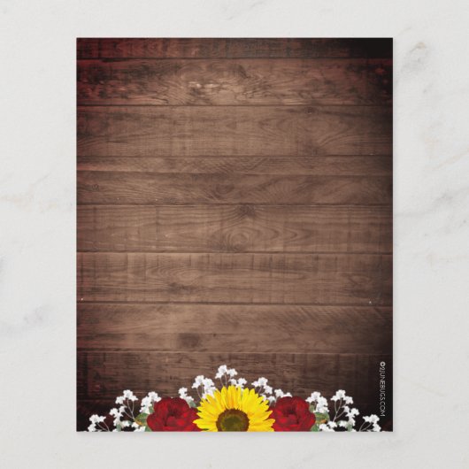 素朴ひまわりバラジャールライツバジェット結婚ズ (裏面)