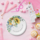 素朴ひまわりバラフローラ結婚ズ ペーパープレート (パーティー)