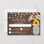 素朴ひまわりバラメイスンジャイルライツ結婚ズ 出欠カード (正面)