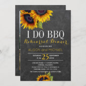 素朴ひまわりバーベキューのリハーサルの夕食写真 招待状 (正面/裏面)