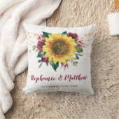 素朴ひまわりフローララ結婚イト クッション (ブランケット)
