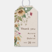 素朴ひまわりベージュ結婚さん ギフトタグ (正面)