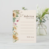 素朴ひまわりベージュ結婚のアドバイスカード アドバイスカード (スタンド正面)
