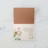 素朴ひまわりベージュ結婚の折り畳みありがとう サンキューカード (内部)