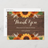 素朴ひまわりボホバラ結婚ズサンキュー ポストカード (正面/裏面)