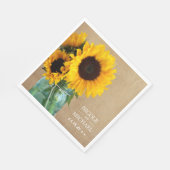 素朴ひまわりメイソンJARカントリー結婚式 スタンダードランチョンナプキン (角)