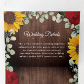 素朴ひまわりユーカリバラ写真結婚の 三つ折り招待状 (内部最初)