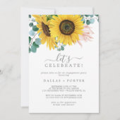 素朴ひまわりユーカリ祝レッツ 招待状 (正面)