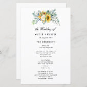 素朴ひまわりユーカリ結婚式プログラム (正面/裏面)