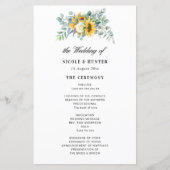 素朴ひまわりユーカリ結婚式プログラム (正面)