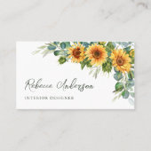 素朴ひまわりユーカリQRコード 名刺 (正面)