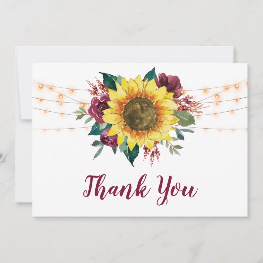 素朴ひまわりラ結婚イト サンキューカード (正面)