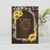 素朴ひまわりレースのライトアーチサマー結婚ズ 招待状 (スタンド正面)