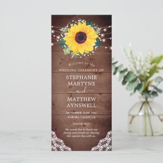 素朴ひまわりレース赤ん坊のブレスライト結婚ズ プログラム (スタンド正面)