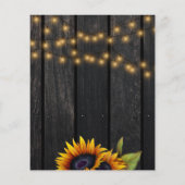 素朴ひまわり予算の赤ちゃんシャワー招待 (裏面)