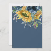 素朴ひまわり何か青いブライダルシャワー 招待状 (裏面)