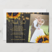 素朴ひまわり屋の木の結婚写真 サンキューカード (正面)