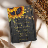 素朴ひまわり屋の木結婚の光 招待状