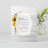 素朴ひまわり幾何学模様の国結婚舎 招待状 (スタンド正面)