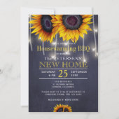 素朴ひまわり引っ越し祝いパーティーbbq 招待状 (正面)