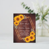 素朴ひまわり木幾何学ブライダルシャワー ポストカード (スタンド正面)