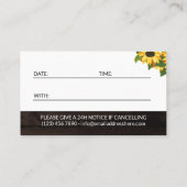 素朴ひまわり木目あなたのロゴ 予約カード (裏面)