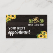 素朴ひまわり木目あなたのロゴ 予約カード (正面)