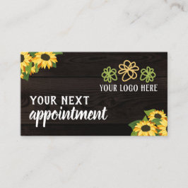 素朴ひまわり木目あなたのロゴ 予約カード
