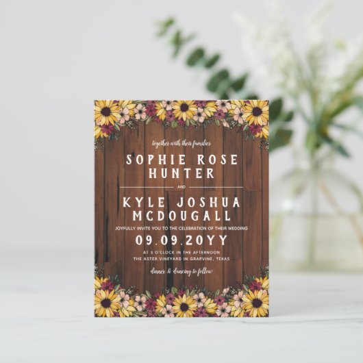 素朴ひまわり木目2 In 1バジェット結婚ズ (スタンド正面)