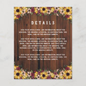 素朴ひまわり木目2 In 1バジェット結婚ズ (裏面)