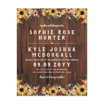 素朴ひまわり木目2 In 1バジェット結婚ズ