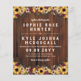 素朴ひまわり木目2 In 1バジェット結婚ズ