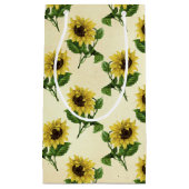 素朴ひまわり柄の国 スモールペーパーバッグ (正面)