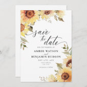 素朴ひまわり植物性フローラ保存日 招待状 (正面/裏面)