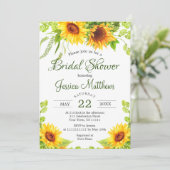 素朴ひまわり水彩ブライダルシャワー 招待状 (スタンド正面)