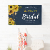 素朴ひまわり海軍金ゴールドブライダルシャワー 横断幕 (インサイチュ)