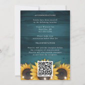 素朴ひまわり秋の結婚式フローラ結婚ズ 招待状 (裏面)