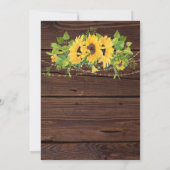 素朴ひまわり結婚がWood Christian'sに灯 招待状 (裏面)