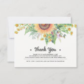 素朴ひまわり結婚さん サンキューカード (正面)