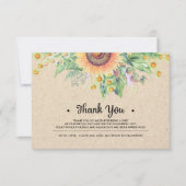 素朴ひまわり結婚さん サンキューカード (正面)