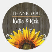 素朴ひまわり結婚さん ラウンドシール (正面)