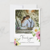 素朴ひまわり結婚のサンキューカード サンキューカード (正面)