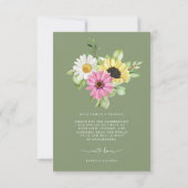 素朴ひまわり結婚のサンキューカード サンキューカード (裏面)