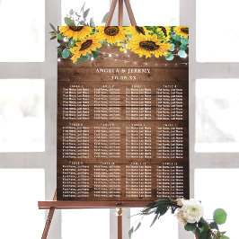 素朴ひまわり結婚の座席表 ポスター