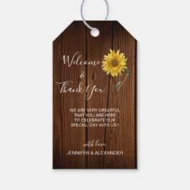 素朴ひまわり結婚の歓迎バッグ ギフトタグ